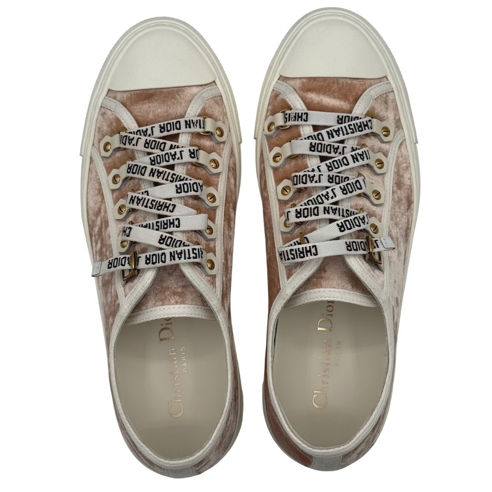 Christian Dior Walk'n'Dior Women's Size 7.5 EU 38.5 Pink Velvet Low Sneakers NEW - Picture 10 of 14